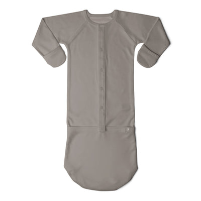 Goumikids Baby Sleeper Gown Organic Bamboo Sleepsack Pajama Clothes, 0-3M Pewter