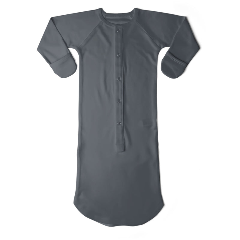 Goumikids Baby Night Gown Sleepsack Pajama Organic Sleep Clothes, 0-3M Midnight