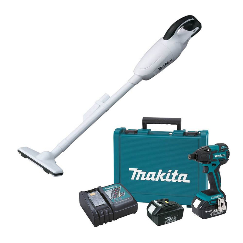 Makita 18-Volt LXT Lithium-Ion Cordless Impact Driver Kit + Cordless Shop Vacuum