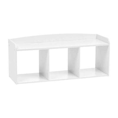 IRIS 595904 Children's 3 Person Wooden Compartmental Cubic Storage Bench, White