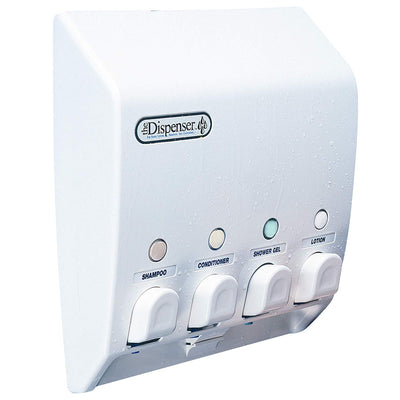 Better Living Products 4 Chamber Shower Organizer Dispenser, White (4 Pack)