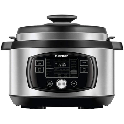 Chefman 8 Quart Electric Multi Function Oval Pressure Cooker, Stainless Steel