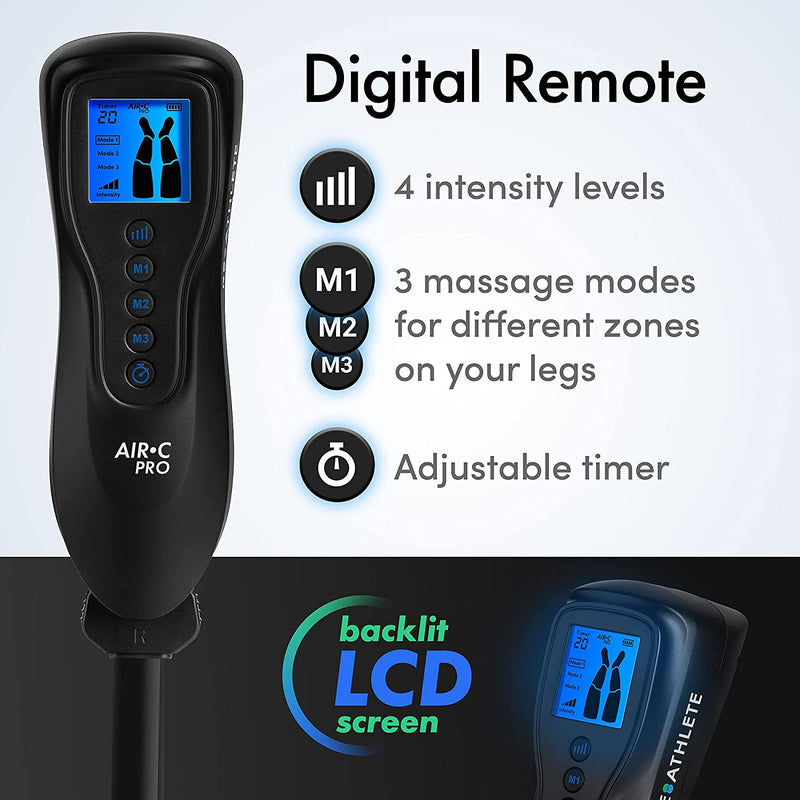 Reathlete AIR-C Pro Rechargeable Portable Air Compression Leg Massager w/ Remote