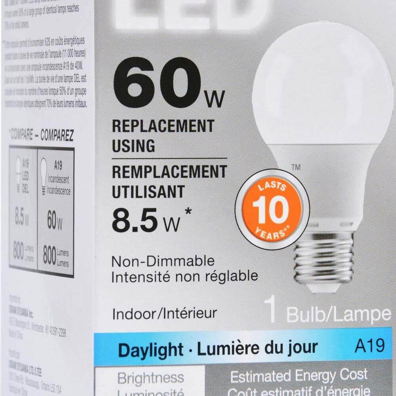 Sylvania A19 8.5W 120V E26 Base Clear Daylight LED Light Bulb, 12 Pack | 79281