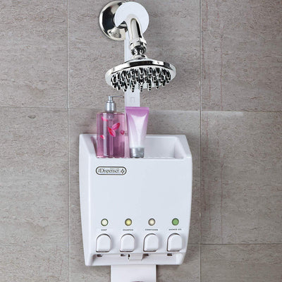 Better Living 75453 Ultimate 4 Chamber Shampoo Soap Gel Dispenser Shower Caddy