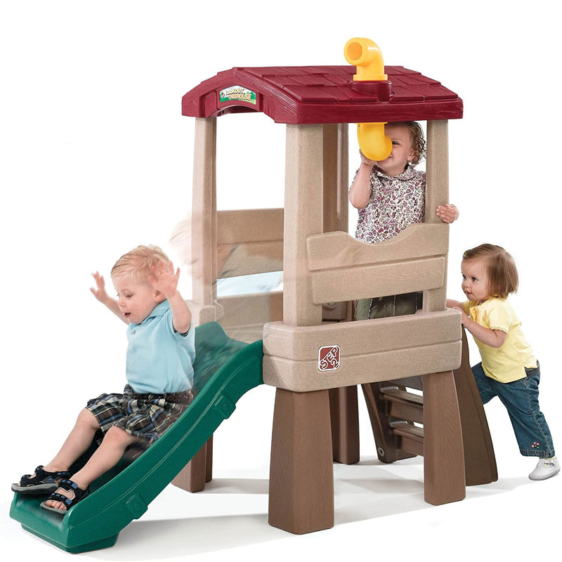 Step2 776900 57 Inch Realistic Naturally Playful Lookout Treehouse with Slide