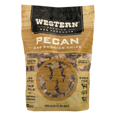 Western 180 cu in. Premium Pecan Wood BBQ Grill/Smoker Cooking Chips (4 Pack)