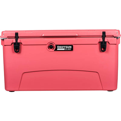 Driftsun Heavy Duty Portable 110 Quart Insulated Hard Ice Chest Cooler, Coral