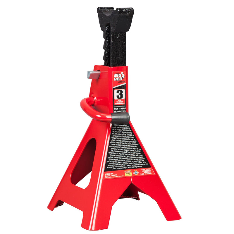 Torin Big Red 3 Ton Capacity Double Locking Steel Jack Stands, 1 Pair (3 Pack)