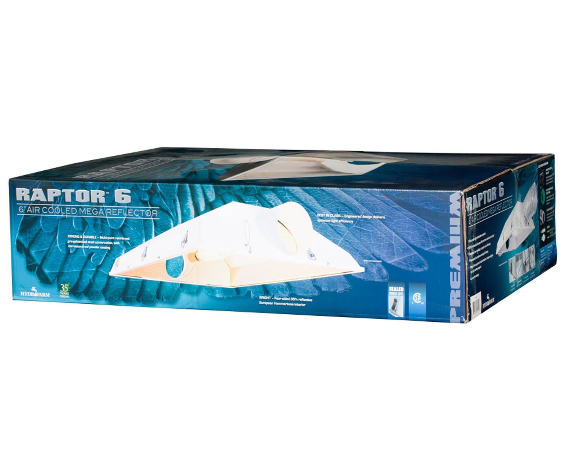 NEW! Hydrofarm Raptor 6" Air Cooled Grow Light Fixture Reflector Hood | RP6AC - VMInnovations