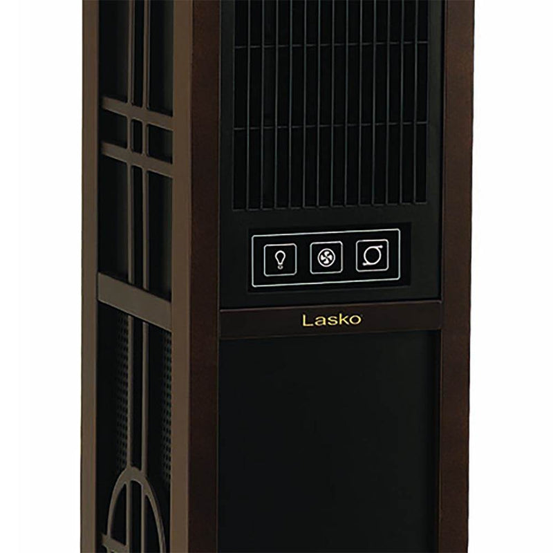 Lasko 50 Inch Oscillating Elegant Outdoor Patio Living Tower Fan w/Remote, Brown