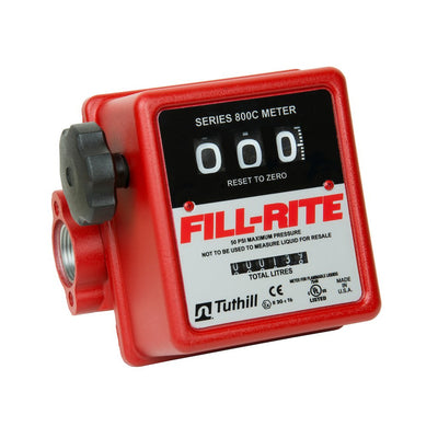 Fill-Rite 807CL1 3 Wheel Mechanical 1 Inch 50 PSI 19 to 76 LPM Fuel Tank Meter