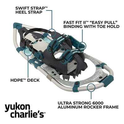 Yukon Charlie's National Park 8 x 25 Inch Women Snowshoe Kit with Poles and Bag
