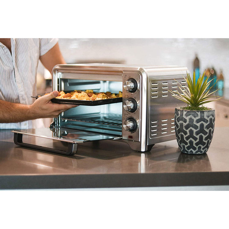 Chefman 6 Slice Everyday Countertop Convection Toaster Oven, Stainless Steel