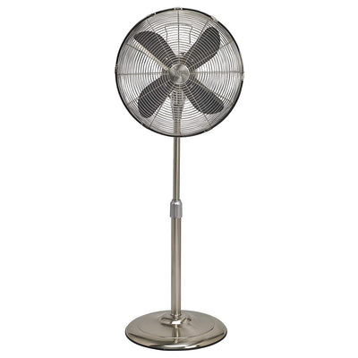 DecoBreeze DBF0439 17 Inch Brushed Stainless Steel Indoor Floor Fan, Silver