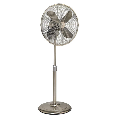 DecoBreeze DBF0439 17 Inch Brushed Stainless Steel Indoor Floor Fan, Silver