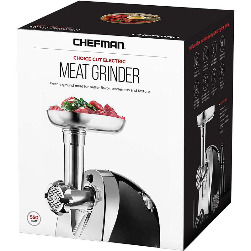 Chefman Choice Cut Electric Meat Grinder with 3 Stainless Steel Grinding Plates