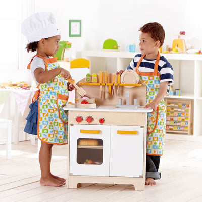 Hape Gourmet Kitchen Toddler & Kids Wood Play Pretend Kitchen and Fridge Playset