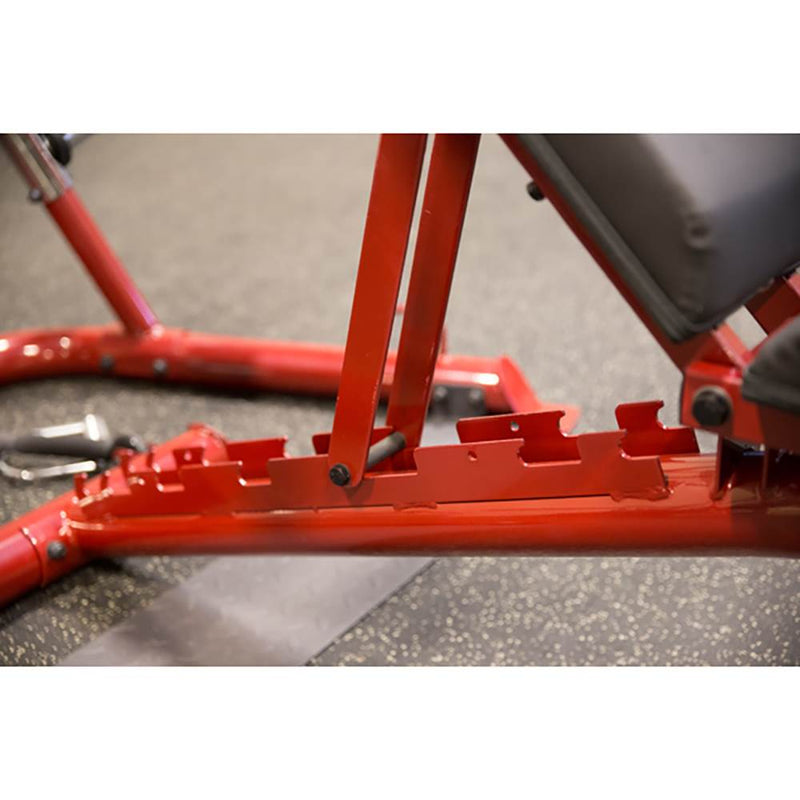 Body Solid Fitness Heavy Duty Adjustable Flat Incline Decline Workout Bench, Red