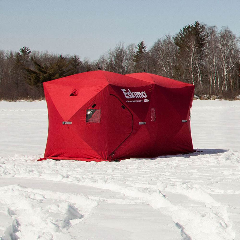 Eskimo QuickFish 6 Portable 6-Person Pop Up Ice Fishing Shelter Hut