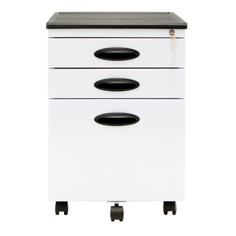 Calico Designs Home Office Furniture Storage 3 Drawer File Cabinet White, 2 Pack
