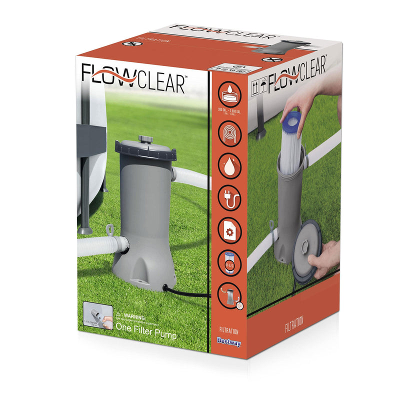 Bestway 58384E Flowclear 530 GPH Filter Pump for Above Ground Swimming Pool