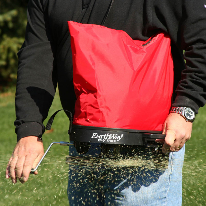 EarthWay Products 20Lb Hand Crank Nylon Bag Fertilizer Seed Salt Spreader Hopper