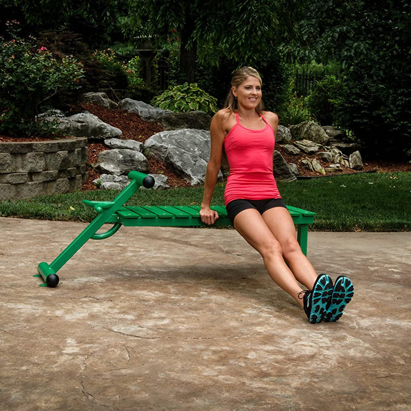 Stamina 65-2300 Steel Frame Portable Outdoor Fitness and Exercise Bench, Green