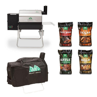 Green Mountain Davy Crockett Wifi Wood Pellet Grill with Cover & Pellet (4 Pack)