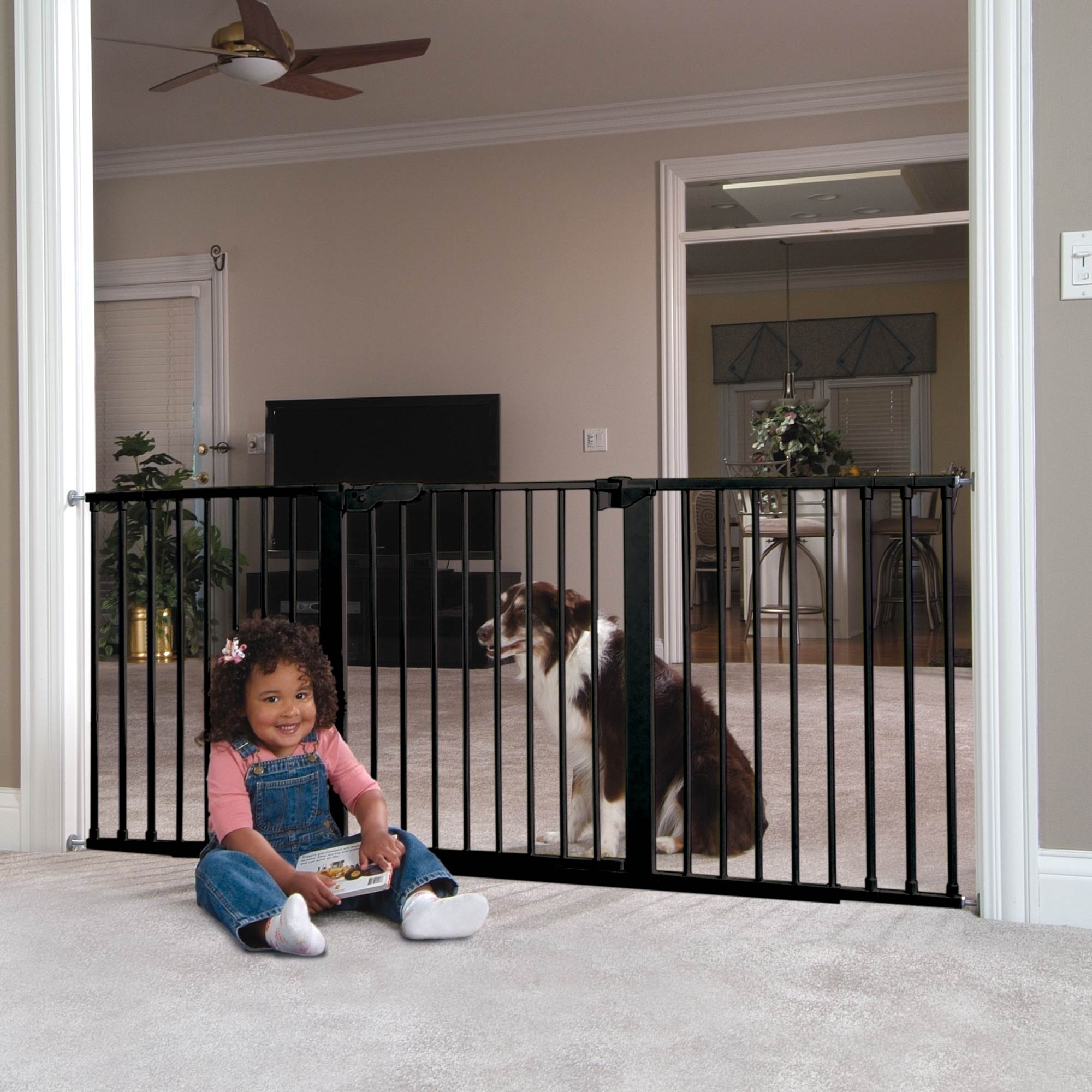 Gateway Heavy Duty Steel Baby and Kids Doorway Safety Gate, Black (Open Box) - VMInnovations