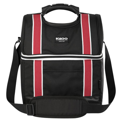 Igloo 22 Can Playmate Gripper Large Portable Lunchbox Soft Cooler Bag, Black/Red