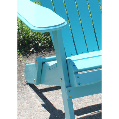 Northbeam Portable Foldable Wooden Adirondack Deck Lounge Chair, Teal (Used)