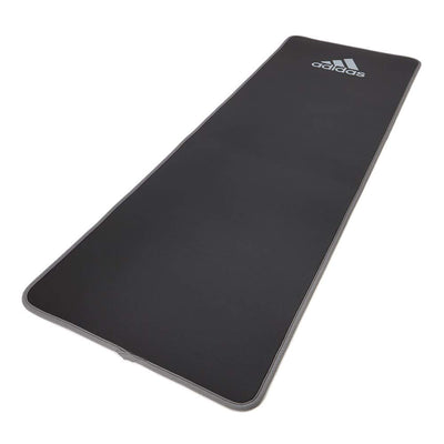 Adidas Training Mat Versatile Cushioned Exercise Yoga Mat with Carry Strap, Gray