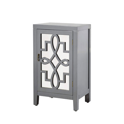 StyleCraft Home Collection Roxie Rose Contemporary 18" Wooden Nightstand, Gray