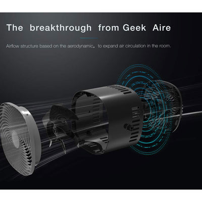 Geek Aire AF1S 8 Inch Indoor Desk Floor Oscillating Fan with 4 Turbo Speeds