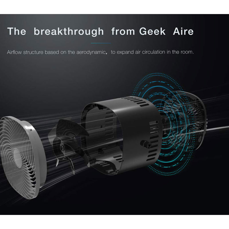 Geek Aire AF1S 8 Inch Indoor Desk Floor Oscillating Fan (Certified Refurbished)