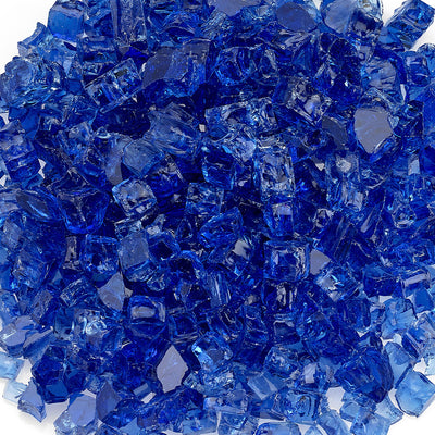 American Fireglass 10 Pound Bag 1/2 Inch Fireplace & Firepit Glass, Cobalt Blue