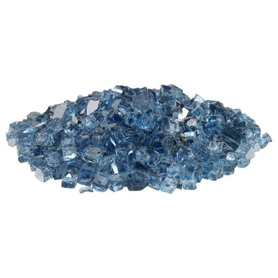 American Fire Glass 10 Pound Jar 1/2 Inch Reflective Fire Glass, Pacific Blue