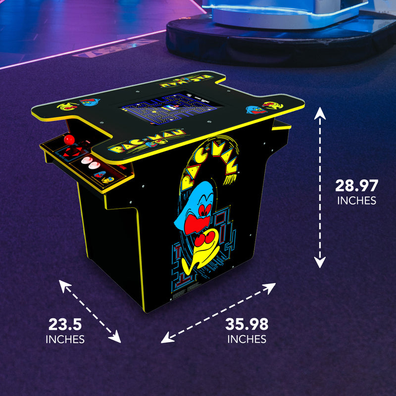 Arcade1UP PAC-MAN Head-to-Head Arcade Table, 12 Games in 1, Black (Open Box)