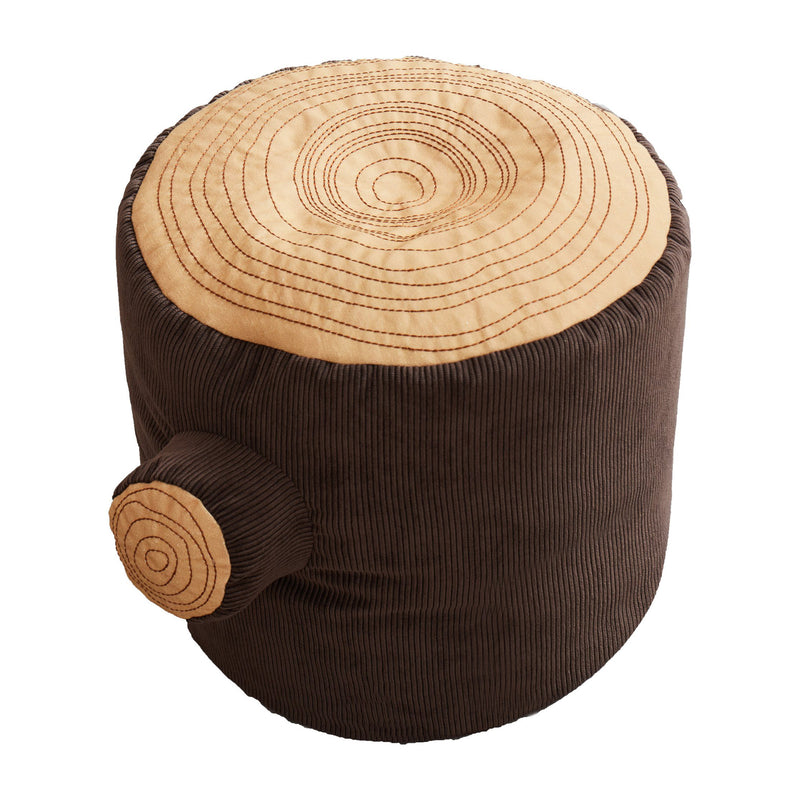 Wonder&Wise Fun Comfy Tree Stump Log Pouf Versatile Cushion, 14" Tall x 19" Wide
