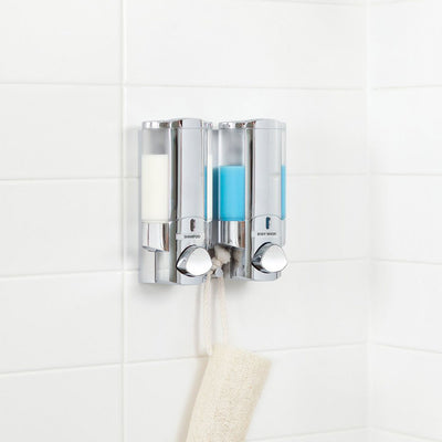 Better Living 2 Chamber Shower Dispenser for Shampoo and Bodywash (2 Pack)