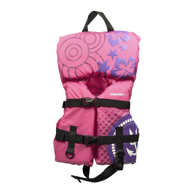 Oceans 7 Infant Life Jacket Type II PFD Flotation Swim Trainer Vest, Pink/Berry