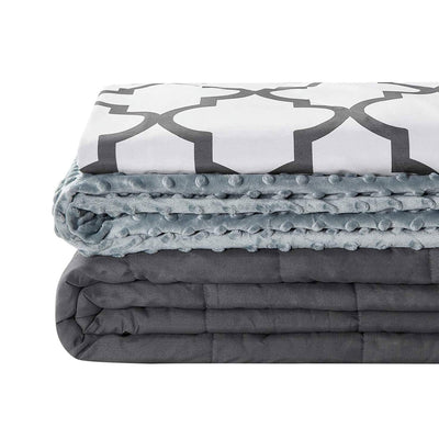YnM 3 Piece Set 15 Pound Premium Glass Bead Weighted Blanket with 2 Duvet Covers