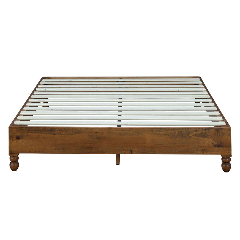 MUSEHOMEINC 12" Pine Wood Platform Bed Frame with Wooden Slats, King (Open Box)