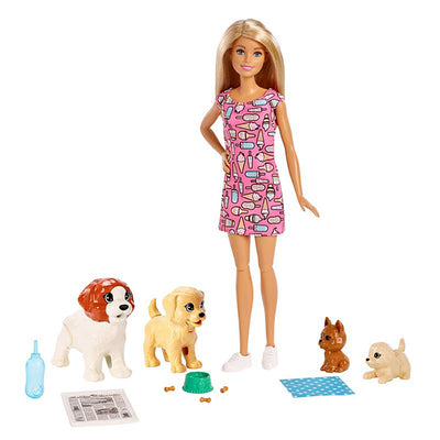 Barbie Doggy Daycare Entrepreneur Doll Play Set with Cute Pets and Accessories