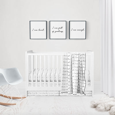 Goumikids 3 Pc Framed Decor Baby Nursery Bedroom Wall Art Set, You Are Loved