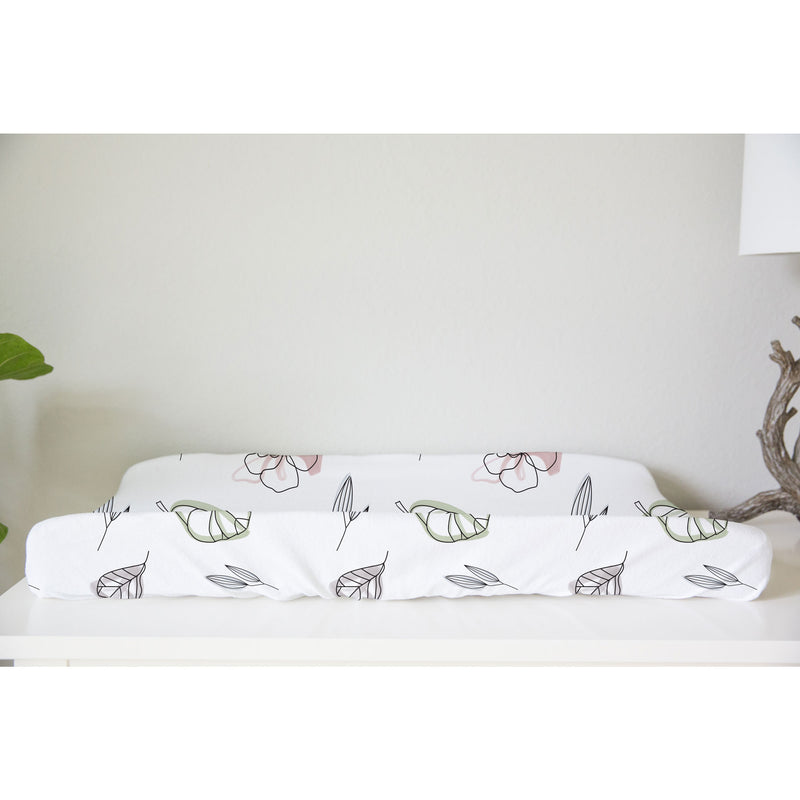 Goumikids 3 Piece Soft Organic Nursery Crib Sheet Bedding Set, Abstract Floral