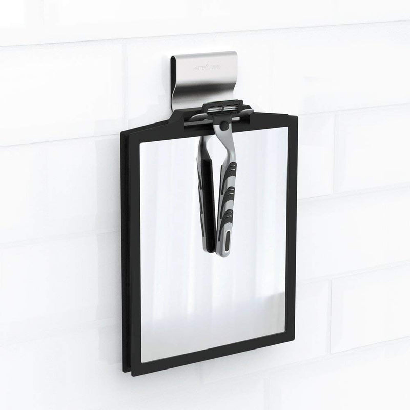 Better Living DOPPIO Double Sided Shatter Proof Shower Fogless Mirror, Black