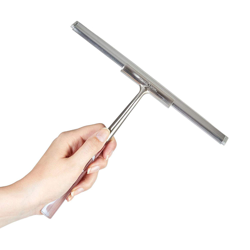 Better Living Linea Rust Proof Stainless Steel Shower Squeegee with Suction Hook