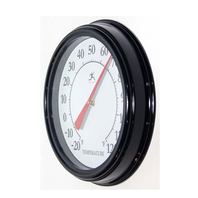 Infinity Instruments 12-Inch Round Analog Outdoor Patio Thermometer, Black